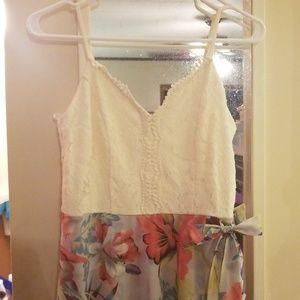NWOT Romper Hi-lo floral dress